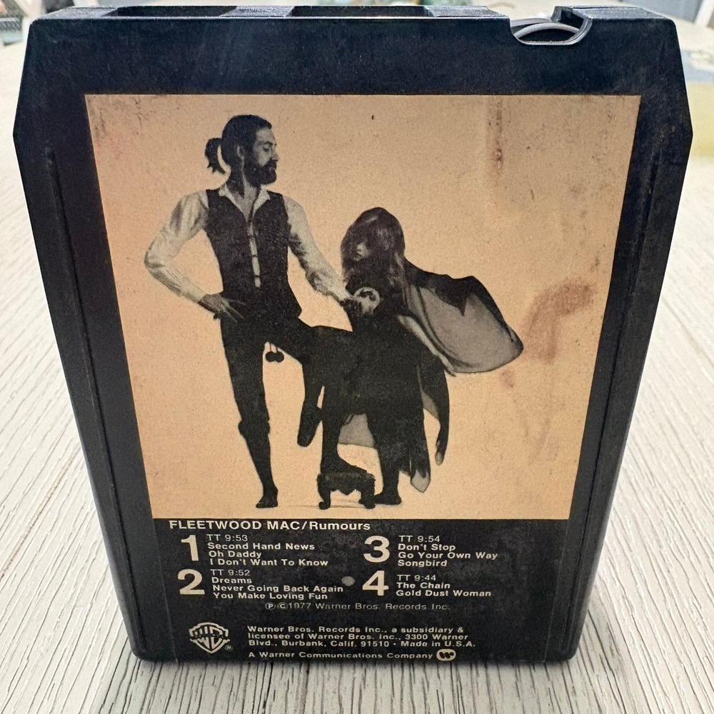 Fleetwood Mac Rumours 8-Track Tape Rock 1977 Warner Bros M8 3010 Black